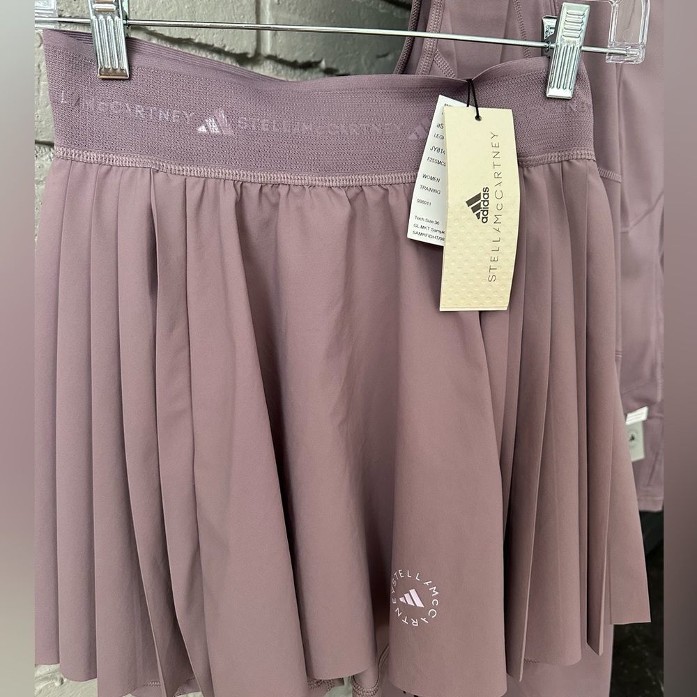 Adidas Stella McCartney Mauve Women's Pleated Mini Skirt - 36 - women’s 4